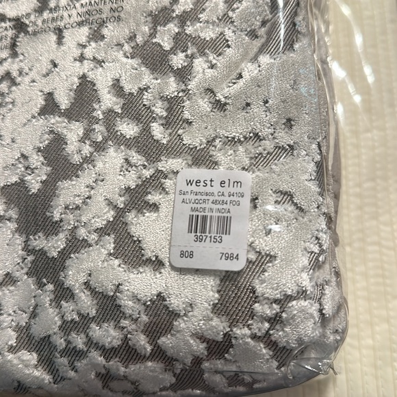 West Elm Allover Textured Jaquard Velvet Curtains - Picture 2 of 2